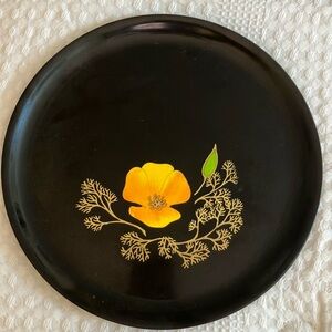Couroc vintage hand inlaid serving plate.  Made in Monterey, California.